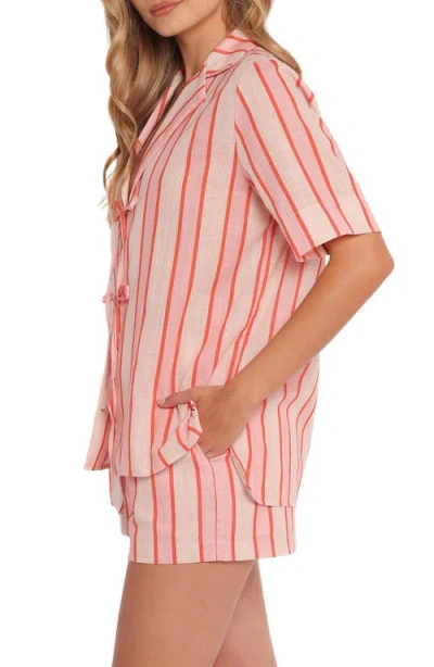 Petal And Pup Petal & Pup Aaliyah Stripe Cotton Shorts In Pink