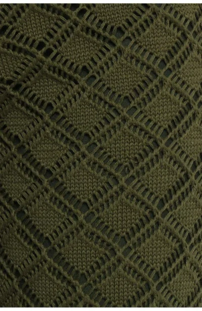 Petal And Pup Petal & Pup Fefe Textured Open Knit Cotton Drawstring Pants In Green