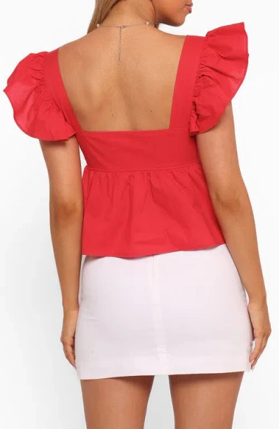 Petal And Pup Petal & Pup Lyric Ruffle Cotton Babydoll Top In Red
