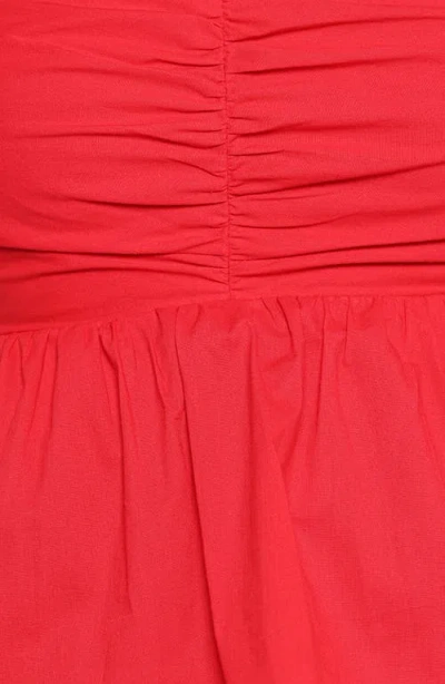 Petal And Pup Petal & Pup Lyric Ruffle Cotton Babydoll Top In Red