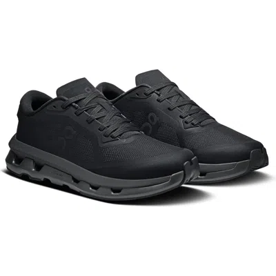 On Low Top Sneakers With Mesh Upper And Rubber Outsole In Black