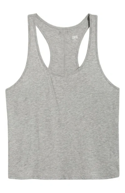 Lunya Pima Curved Hem Tank Storm Grey Heather In Multi
