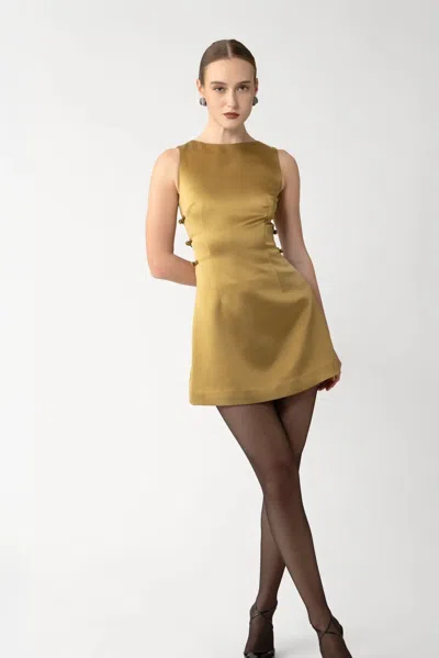 Sau Lee Teddi Satin Mini Dress In Green