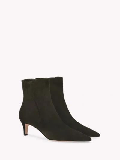 Gianvito Rossi Pointed-toe Suede Ankle Boots In Green