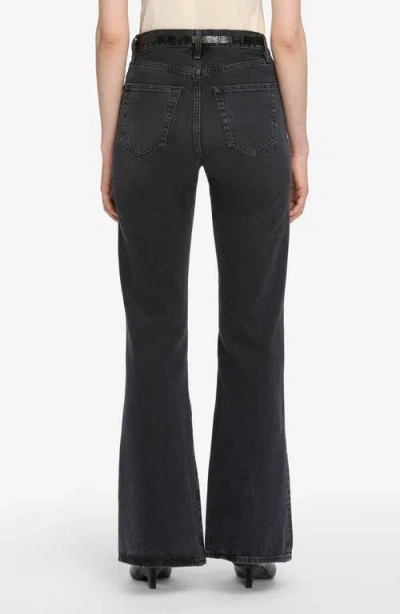 Frame Le Crop Mini Boot Raw Fray Jeans In Black