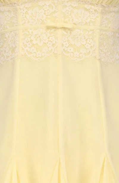 House Of Cb Ailani Halter Georgette Minidress In Yellow