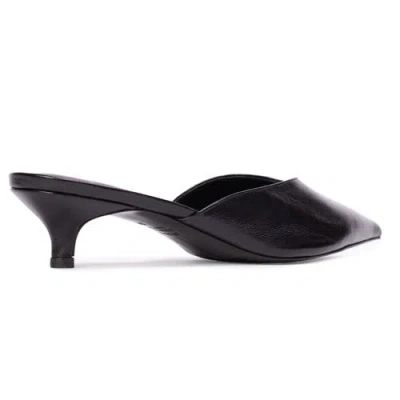 Black Suede Studio Sofia Leather Mules In Black
