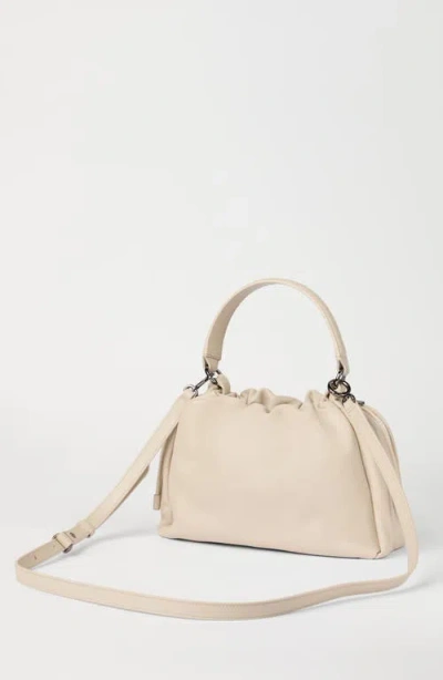 Brunello Cucinelli Women Bucket Mellow Small Leather Handbag In White