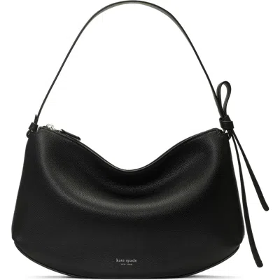 Kate Spade New York Large Loop Pebble Leather Shoulder Bag In Black