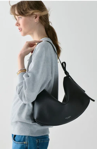 Kate Spade New York Large Loop Pebble Leather Shoulder Bag In Black