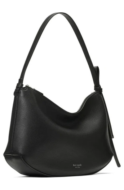 Kate Spade New York Large Loop Pebble Leather Shoulder Bag In Black