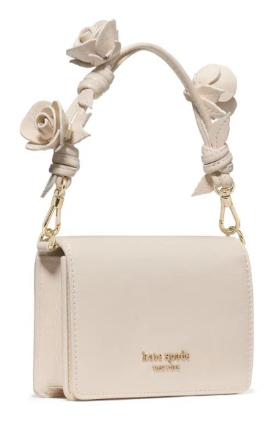 Kate Spade Natasha Patent Rose Strap Card Case Crossbody In Brown