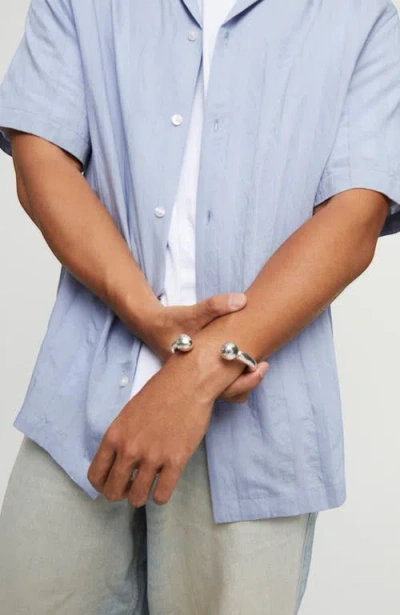 Unode50 Interchangeable Ball Silver Cuff In Metallic