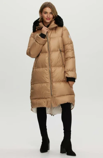 Gorski Apres-ski Long Jacket With Detachable Toscana Trim In Brown