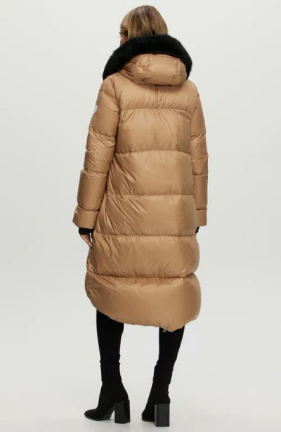 Gorski Apres-ski Long Jacket With Detachable Toscana Trim In Brown