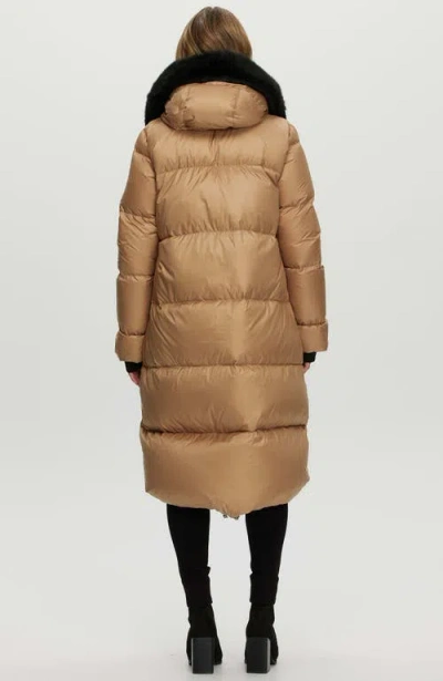 Gorski Apres-ski Long Jacket With Detachable Toscana Trim In Brown