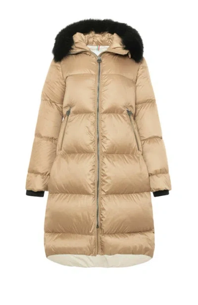 Gorski Apres-ski Long Jacket With Detachable Toscana Trim In Brown