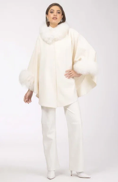 Gorski Select Wool Cape With Select Lamb Collar And Cuffs In White
