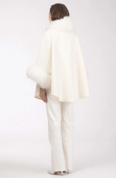Gorski Select Wool Cape With Select Lamb Collar And Cuffs In White