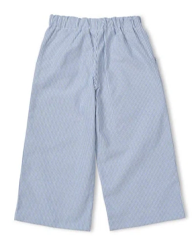 Florence Eiseman Stripe Button Front Pants In Blue