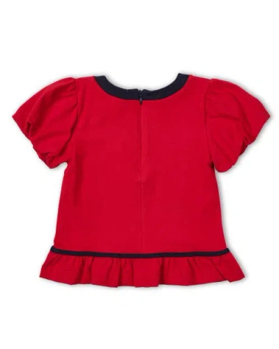 Florence Eiseman Bubble Sleeve Top With Cherries In Red