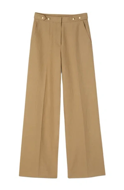 Sandro Cotton Suit Trousers In Neutral