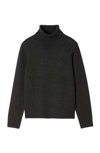 Sandro Mens Bleus Turtleneck Fine-knit Wool Jumper S In Gray