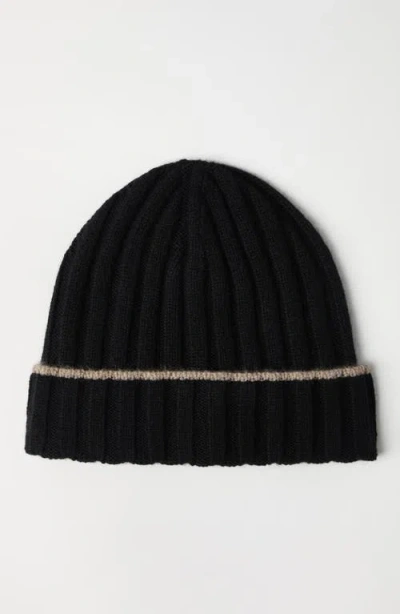 Brunello Cucinelli Ribbed Cashmere Bow Tie In Black