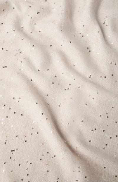 Brunello Cucinelli Cashmere-silk Diamond Yarn Sequin Scarf In Neutral