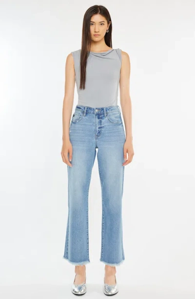 Kancan Bri Essentials High Rise Slim Wide Leg Jeans In Blue