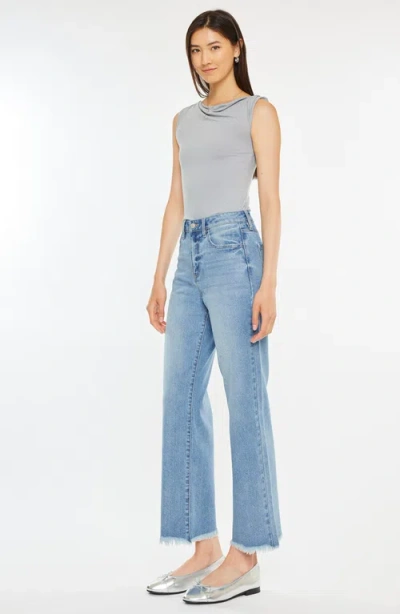 Kancan Bri Essentials High Rise Slim Wide Leg Jeans In Blue