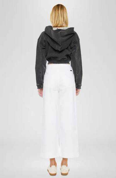 Kancan Lindsay High Rise Cropped Wide Leg Jeans In White In White