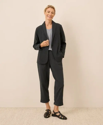 Pact Organic Cotton Coastal Double Gauze Lined Easy Jacket In Black