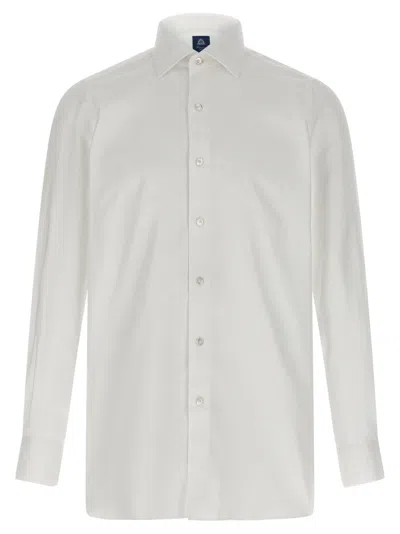 Finamore 1925 Timeless White Button-down Shirt With Structured Collar In Multi