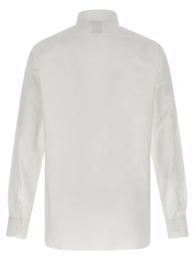 Finamore 1925 Timeless White Button-down Shirt With Structured Collar In Multi