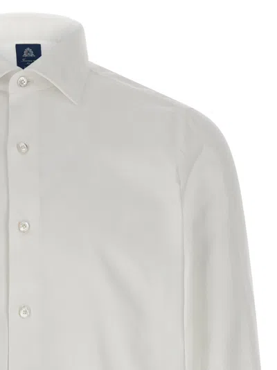 Finamore 1925 Timeless White Button-down Shirt With Structured Collar In Multi