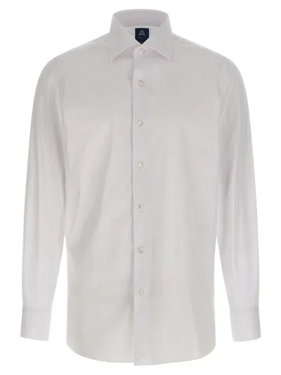 Finamore 1925 Timeless White Button-down Shirt With Structured Collar In Multi