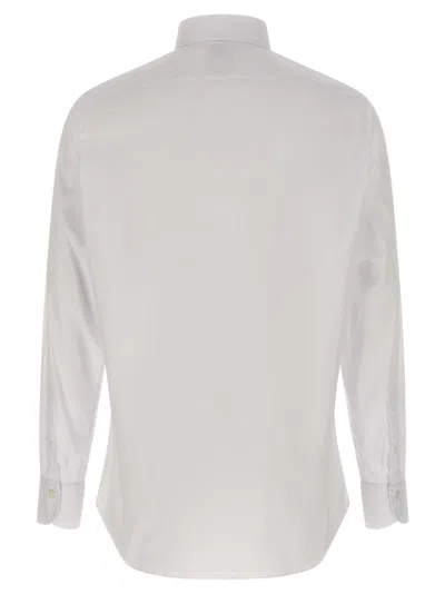 Finamore 1925 Timeless White Button-down Shirt With Structured Collar In Multi