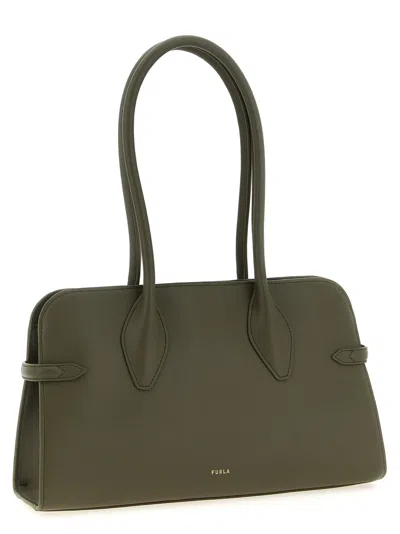 Furla Goccia Dome M Shoulder Bag In Green