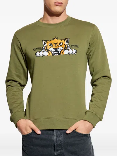 Kenzo Silm Fit Sweatshirt In Green