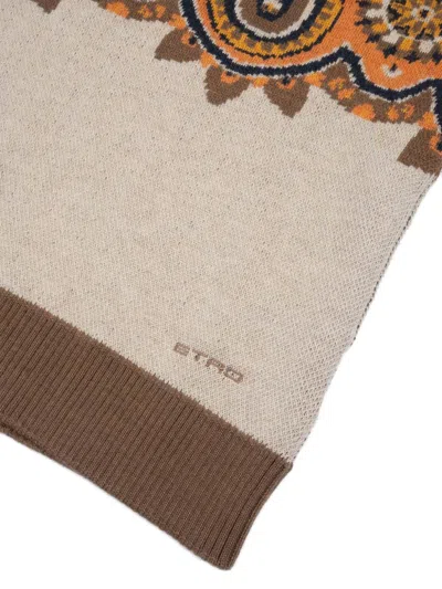 Etro Crew Neck Sweater In Brown