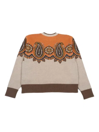 Etro Crew Neck Sweater In Brown