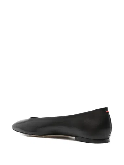 Aeyde Ida Leather Square-toe Ballerina Flats In Black