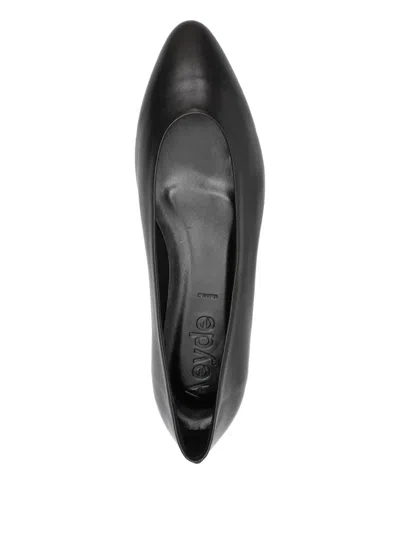 Aeyde Ida Leather Square-toe Ballerina Flats In Black