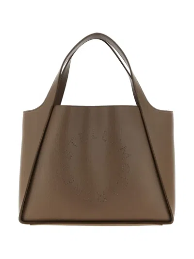 Stella Mccartney Brand Logo Tote Bag In Brown