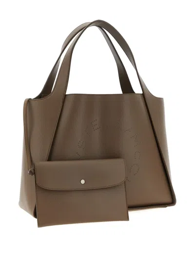 Stella Mccartney Brand Logo Tote Bag In Brown