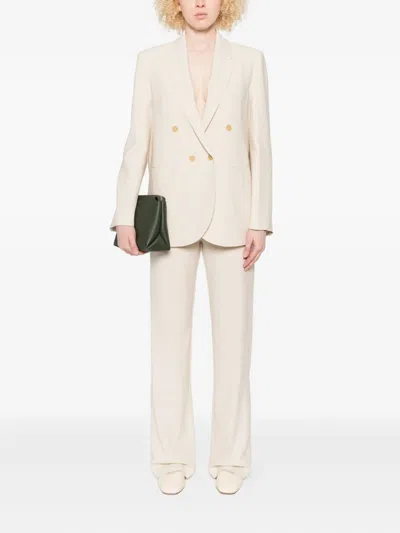 Forte Forte Double-breasted Gold-button Jacket In Neutral