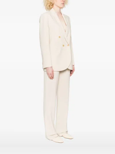 Forte Forte Double-breasted Gold-button Jacket In Neutral