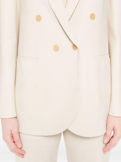 Forte Forte Double-breasted Gold-button Jacket In Neutral