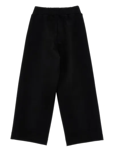 Monnalisa Pantaloni Con Vita Elasticizzata E Cuore Sul Fronte In Cotone Neri Bambina In Black